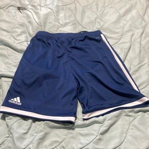 Clearance Adidas navy and white stripe shorts